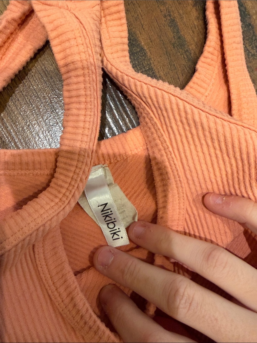 Peach Ribbed Tank Top - Picture 3 of 3